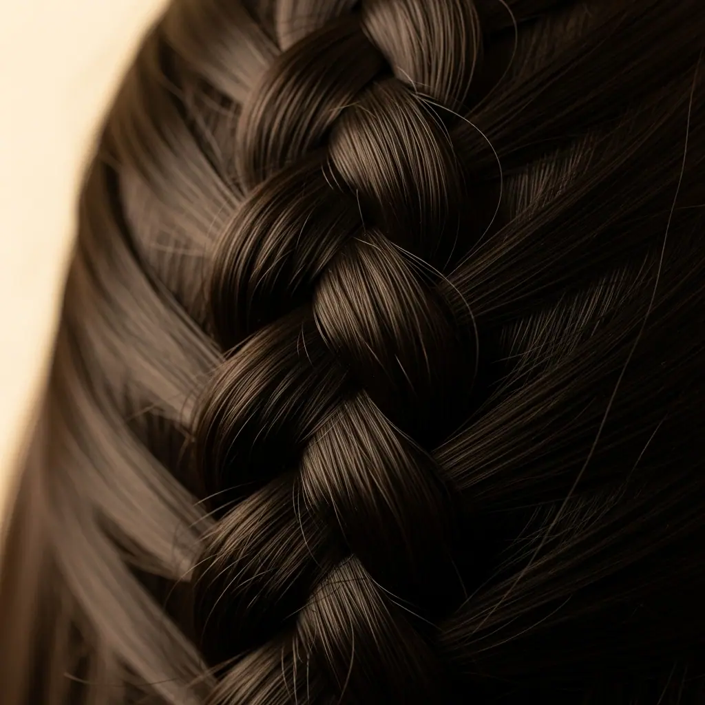 Macro of intricate braid detail